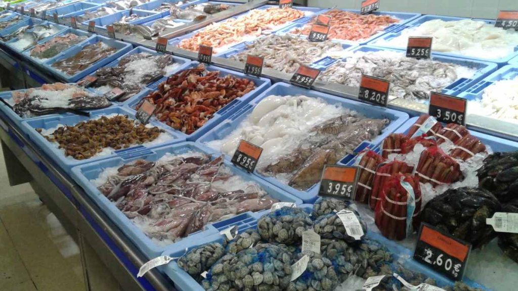 grocery shipping for seafood in Spain